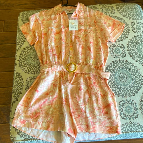 Show Me Your MuMu Pants - Show Me Your MUMU Bexley Romper pink majestic palm size Large